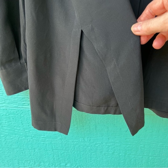 BLACK SILK BUTTON DOWN VINTAGE TUNIC TOP SIZE 20 2X DESIGNER JACQUELINE FERRAR - Picture 6 of 7